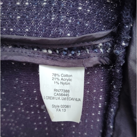 SOLD J.Crew Boucle Tweed Peplum Blazer Jacket XS - Picture 8 of 8